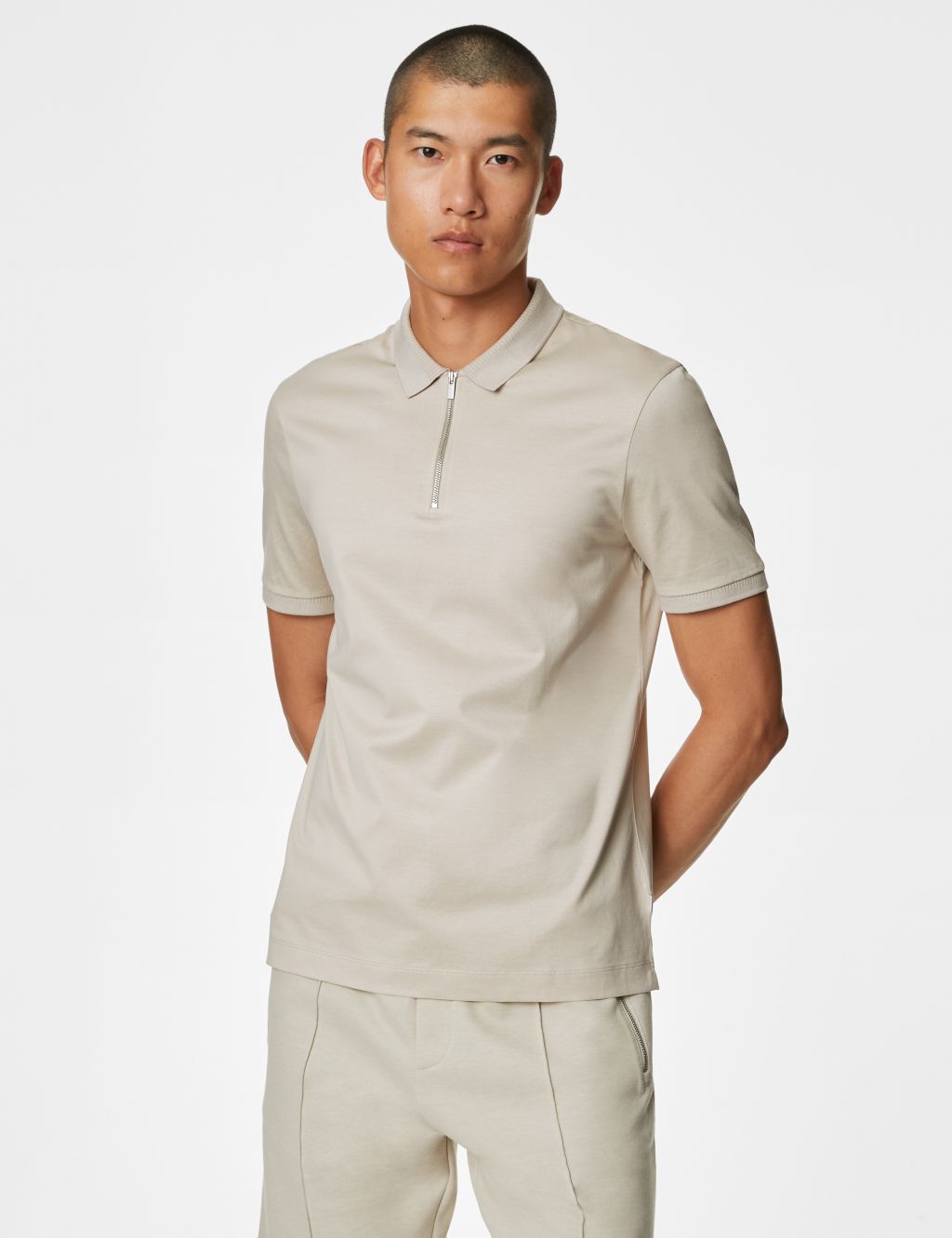 Pure Supima® Cotton Half Zip Polo Shirt image 4