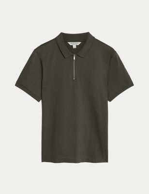 Pure Supima® Cotton Half Zip Polo Shirt