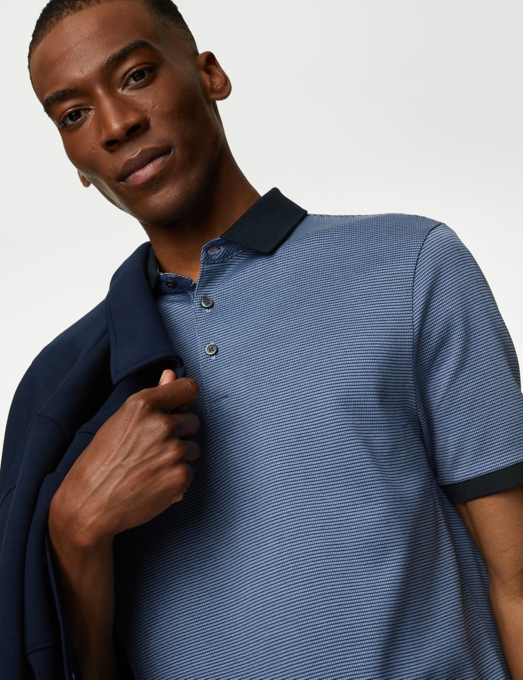 Pure Cotton Textured Polo Shirt image 1