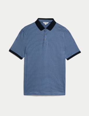 Pure Cotton Textured Polo Shirt