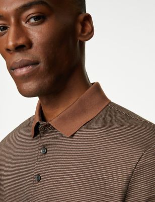 

Mens Autograph Pure Cotton Textured Polo Shirt - Brown Mix, Brown Mix
