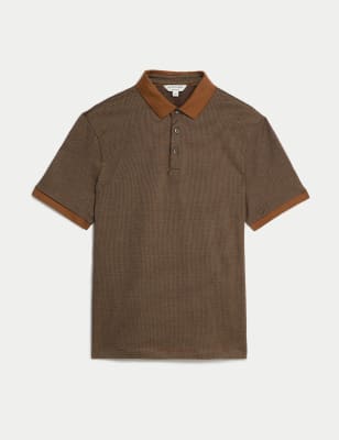 Pure Cotton Textured Polo Shirt