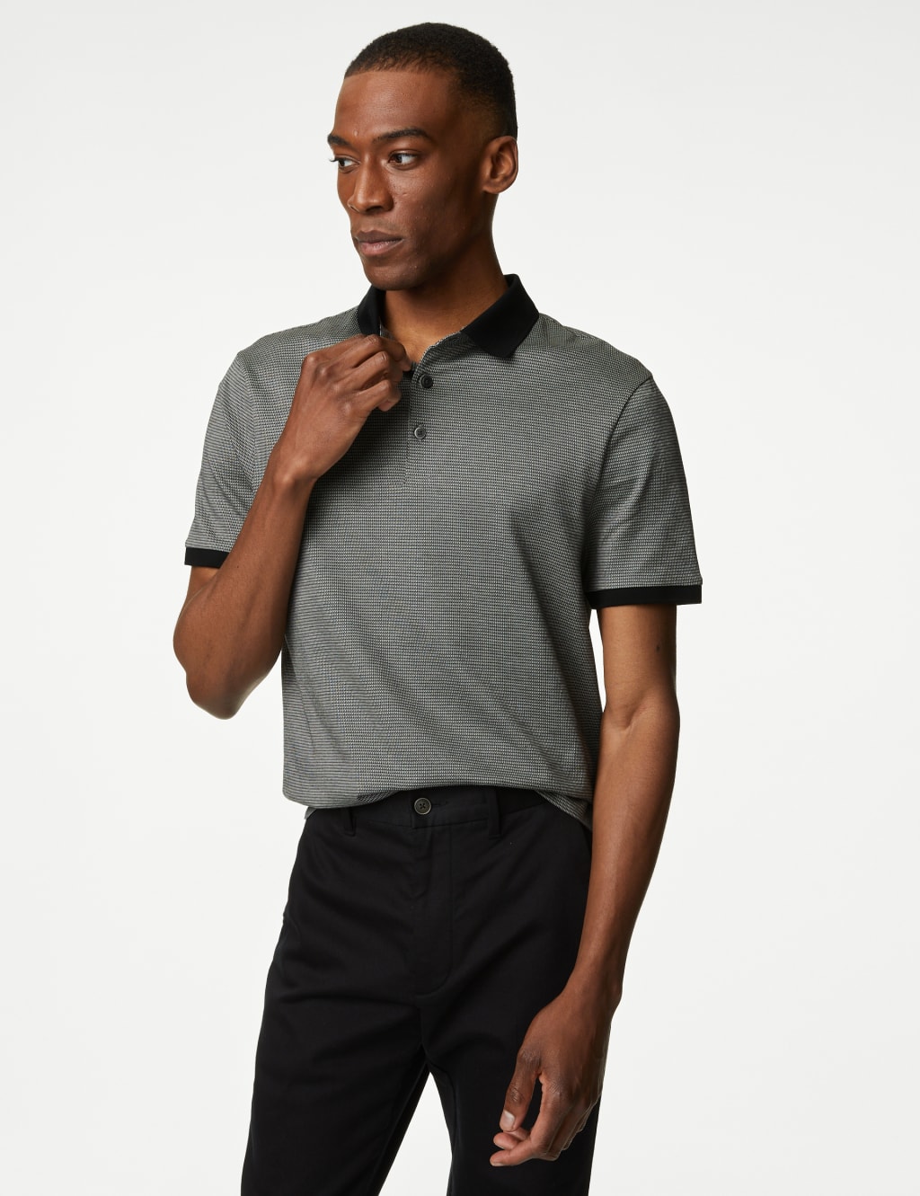 Pure Cotton Textured Polo Shirt image 3