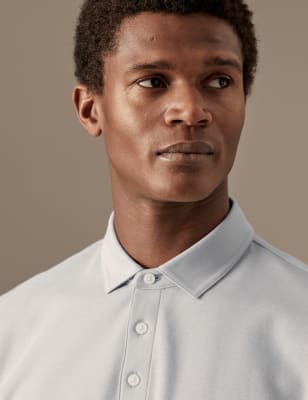 

Mens Autograph Pure Cotton Polo Shirt - Silver Grey, Silver Grey
