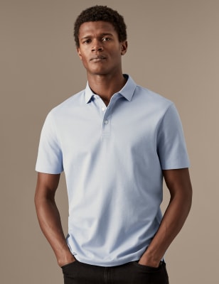 

Mens Autograph Pure Cotton Polo Shirt - Pale Blue, Pale Blue