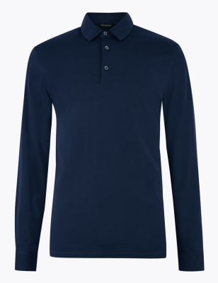 long sleeve polo cotton