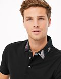 Supima® Cotton Floral Collar Polo Shirt