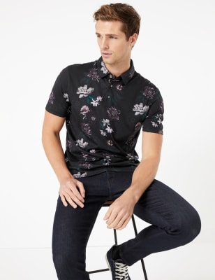 Polo en coton Supima&reg; avec imprim&eacute;