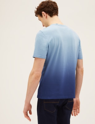 MARKS & SPENCER Washed/Ombre Men Round Neck Blue T-Shirt - Buy MARKS &  SPENCER Washed/Ombre Men Round Neck Blue T-Shirt Online at Best Prices in  India