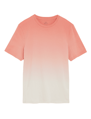 

Mens M&S Collection Pure Cotton Ombre T-Shirt - Orange, Orange