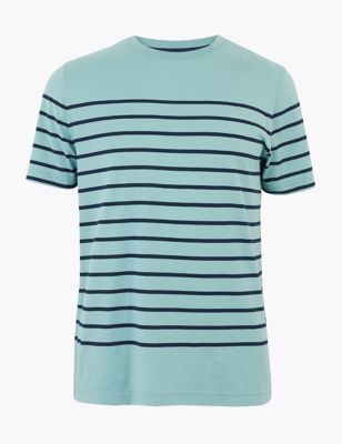 Premium Cotton Striped T-Shirt | Autograph | M&S