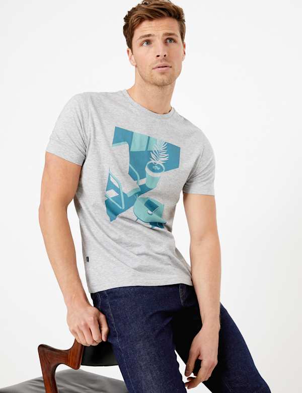 Premium Cotton Interior Print T-Shirt