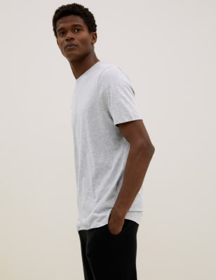 

Mens Autograph Slim Fit Premium Pure Cotton T-Shirt - Silver Grey, Silver Grey
