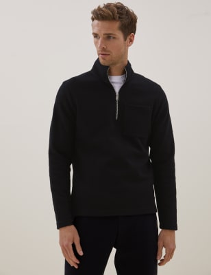 

Mens Autograph Woll-Sweatshirt, halb - Black, Black