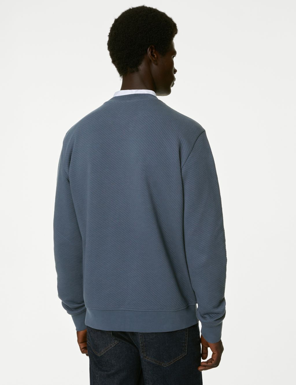 Cotton Rich Textured Crewneck Sweatshirt image 5