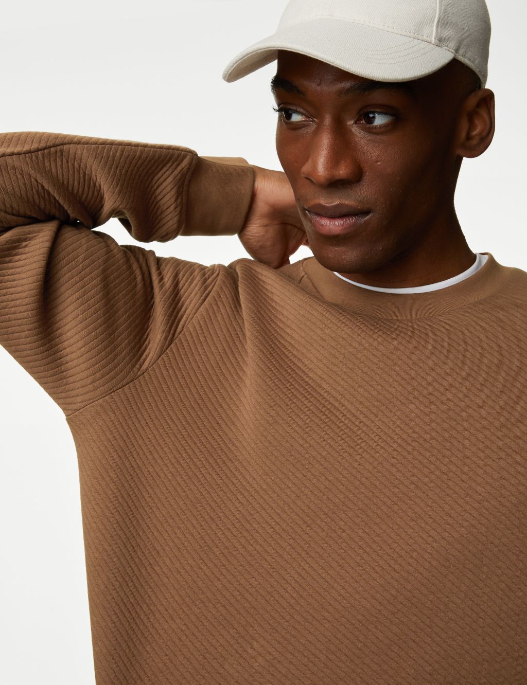 Cotton Rich Textured Crewneck Sweatshirt image 4