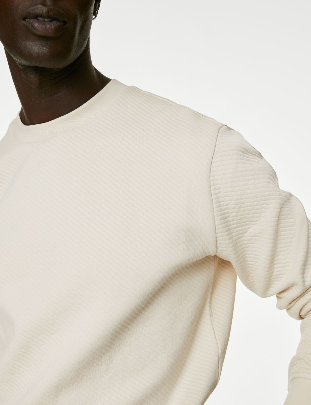 Cotton Rich Textured Crewneck Sweatshirt image 3