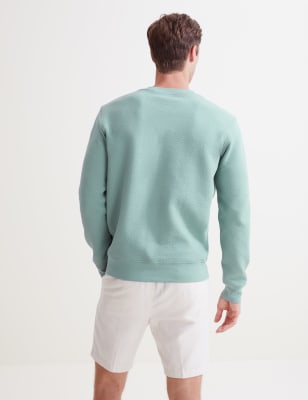 

Mens Autograph Cotton Rich Textured Crewneck Sweatshirt - Smokey Green, Smokey Green