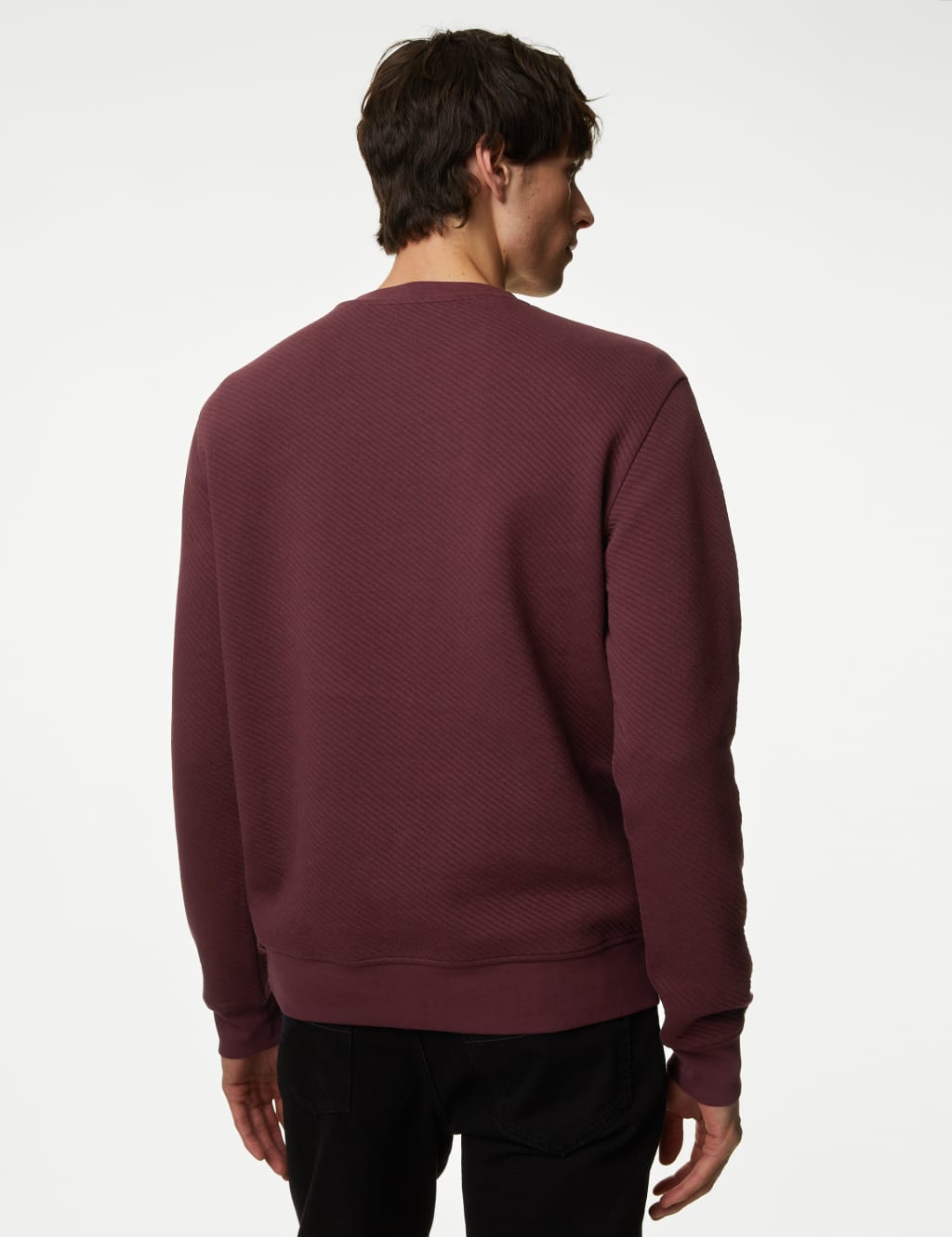 Cotton Rich Textured Crewneck Sweatshirt image 5