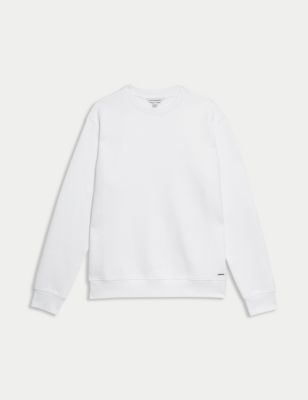 Cotton Rich Textured Crewneck Sweatshirt