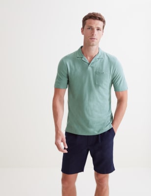 

Mens Autograph Poloshirt aus Leinenmischung mit Reverskragen - Smokey Green, Smokey Green