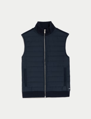 

Mens Autograph Quilted Hybrid Gilet - Dark Navy, Dark Navy