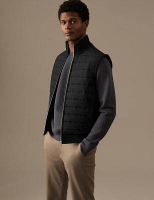 

Mens Autograph Quilted Hybrid Gilet - Black, Black