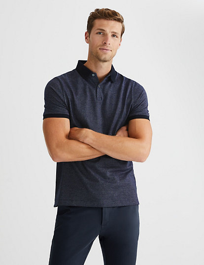 Slim Fit Pure Cotton Textured Polo Shirt