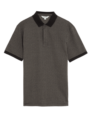 

Autograph Polo de jacquard de algodón premiumMens - Black Mix, Black Mix