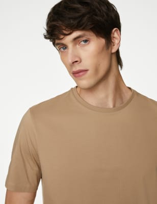 

Mens Autograph T-Shirt aus reiner Supima®-Baumwolle - Fawn, Fawn