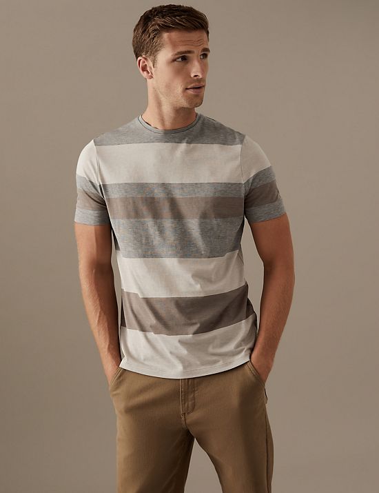 Slim Fit Cotton Striped T-Shirt