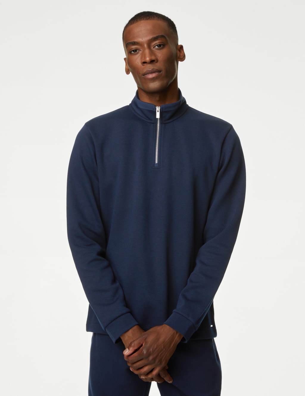 Funnel neck zip up sweatshirt top