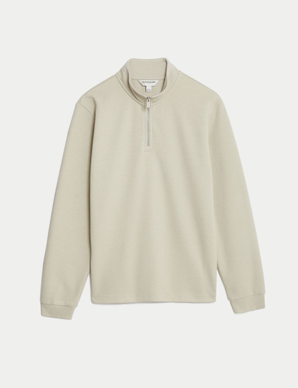 Cotton Blend Half Zip Sweatshirt