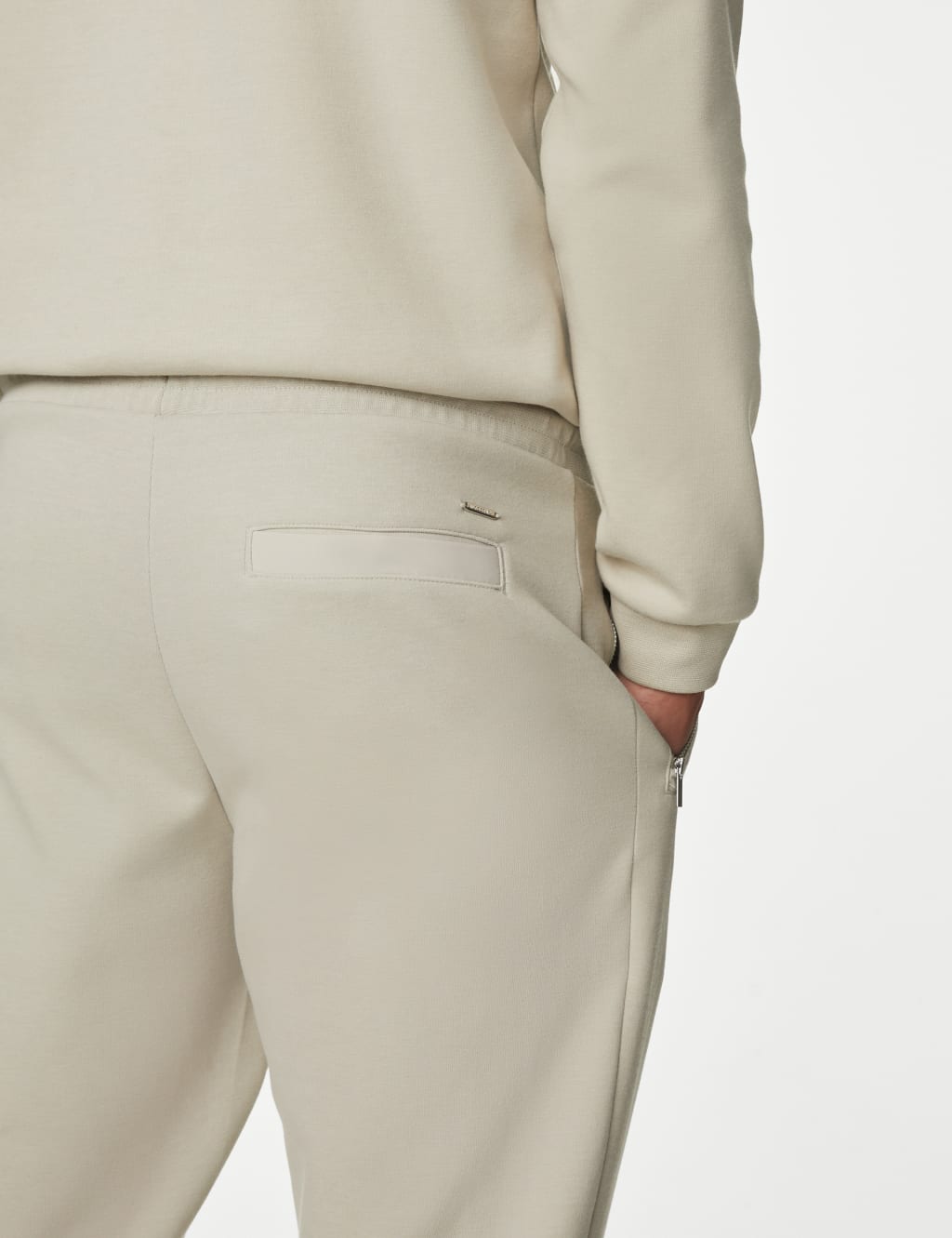 Cuffed Cotton Blend Zip Pocket Joggers image 5