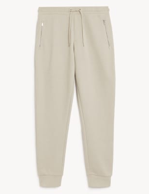 

Mens Autograph Cuffed Cotton Blend Zip Pocket Joggers - Stone, Stone
