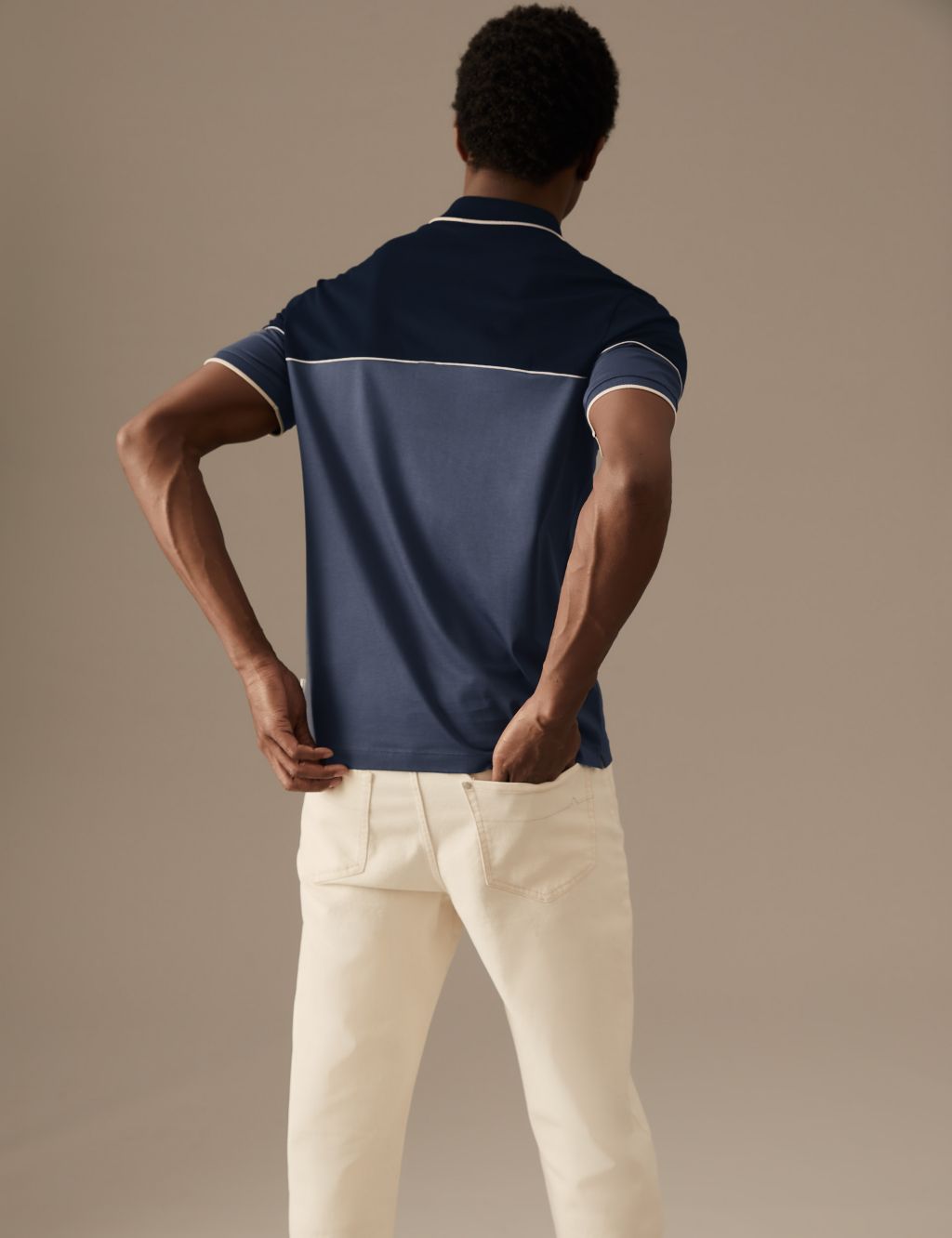 Pure Supima® Cotton Colour Block Polo Shirt image 4