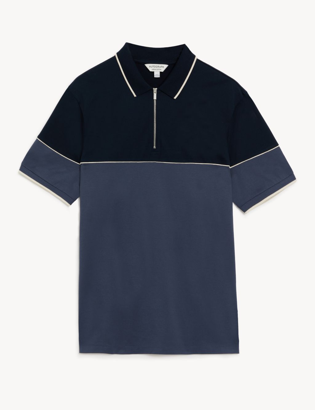 Pure Supima® Cotton Colour Block Polo Shirt image 1