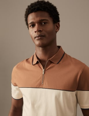 

Mens Autograph Poloshirt aus reiner Supima®-Baumwolle in Blockfarben - Ecru, Ecru