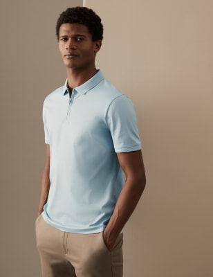 Pure Supima® Cotton Zip Up Polo Shirt