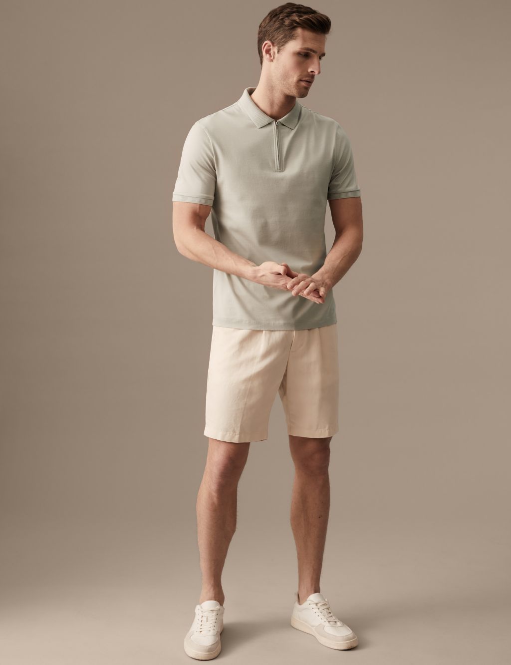 Pure Supima® Cotton Zip Up Polo Shirt image 2