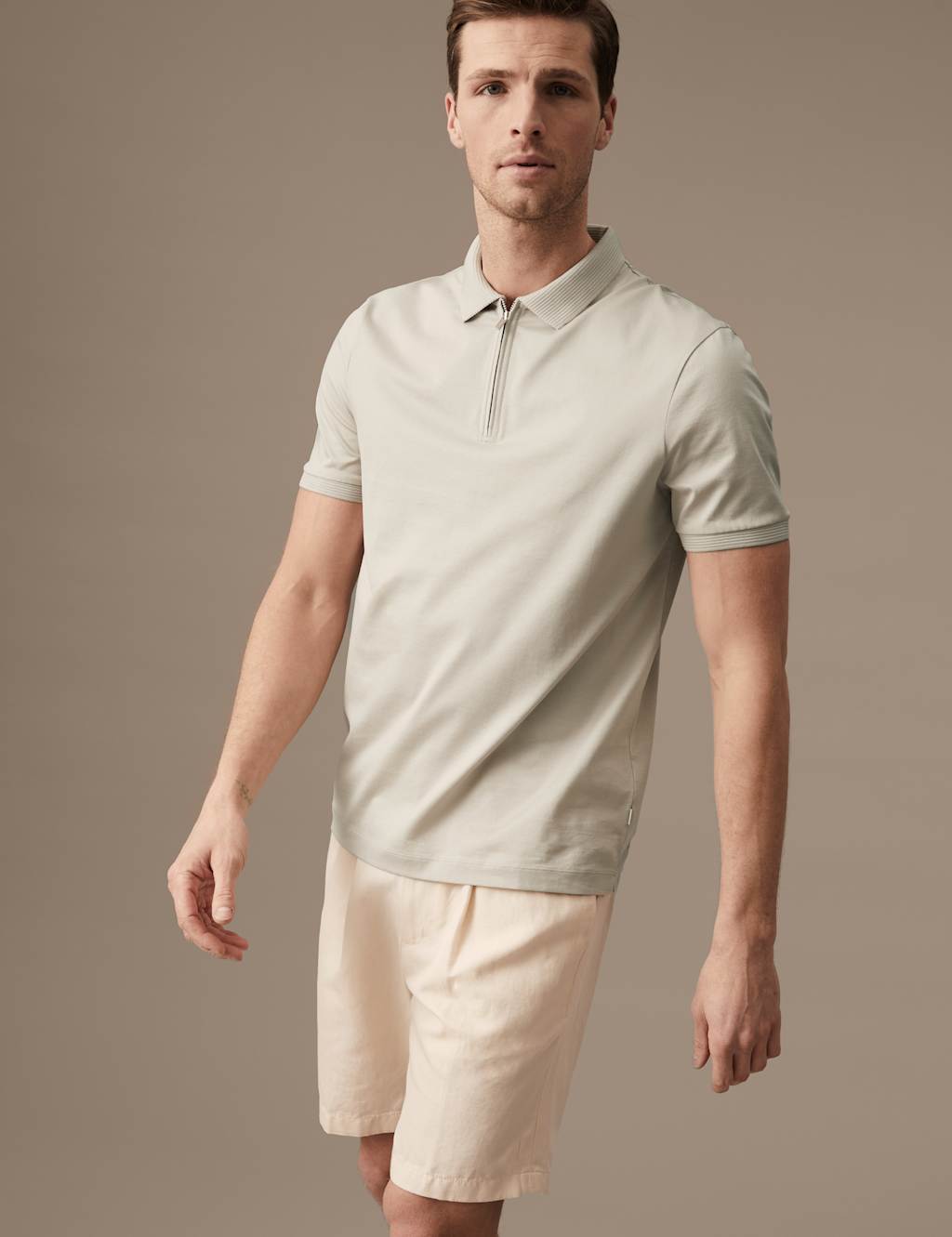 Pure Supima® Cotton Zip Up Polo Shirt image 3