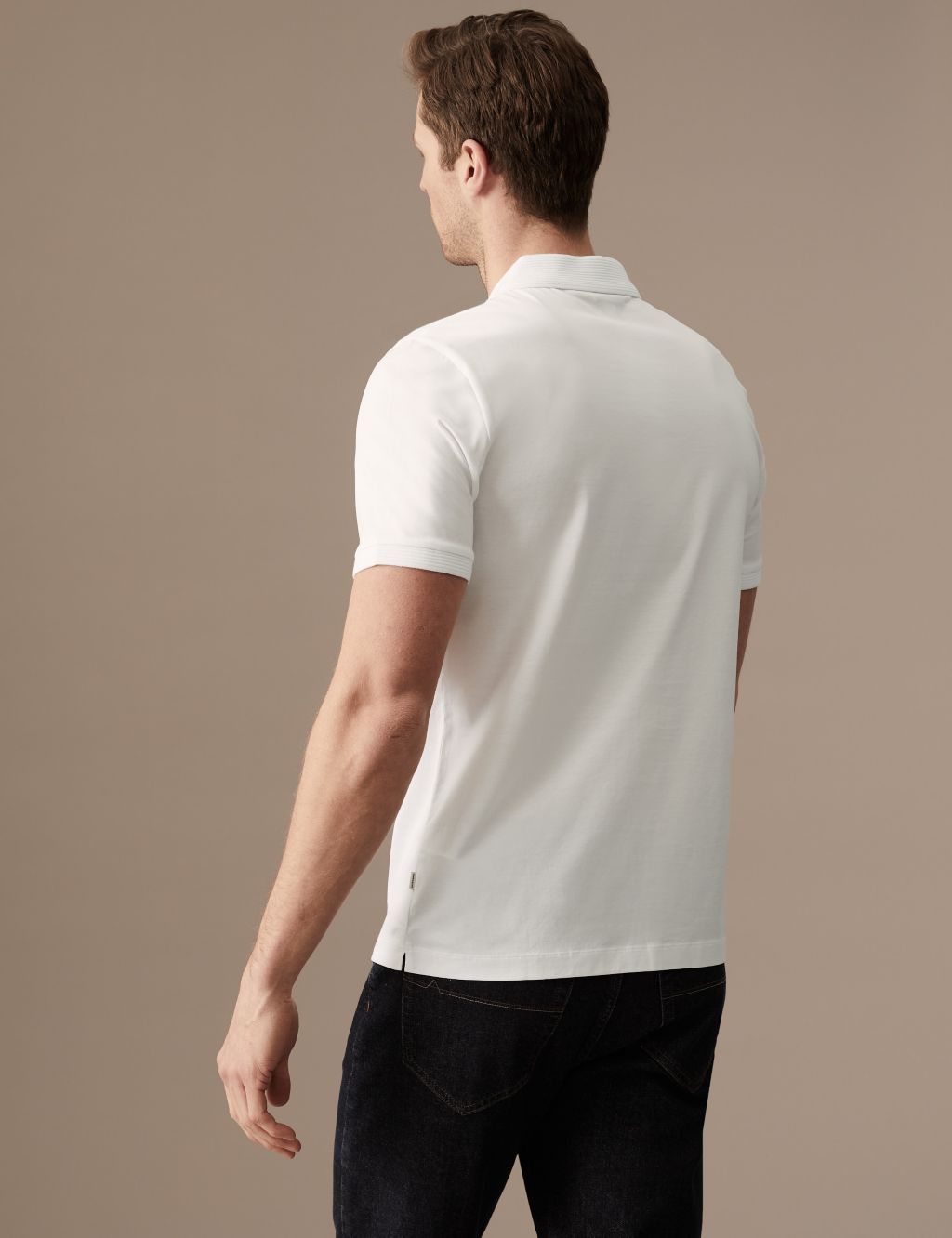 Pure Supima® Cotton Zip Up Polo Shirt image 3