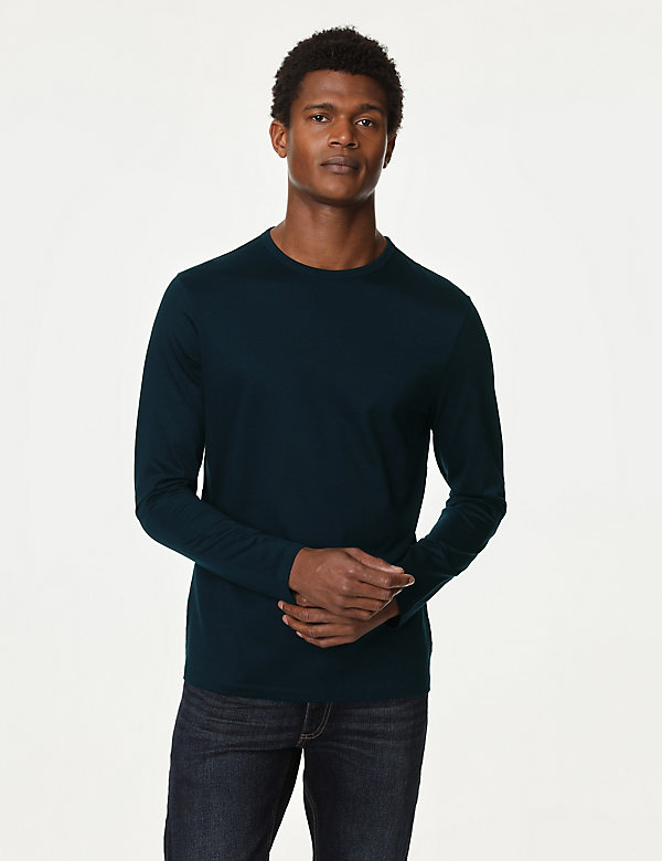 Pure Supima® Cotton Long Sleeve T-Shirt - LU
