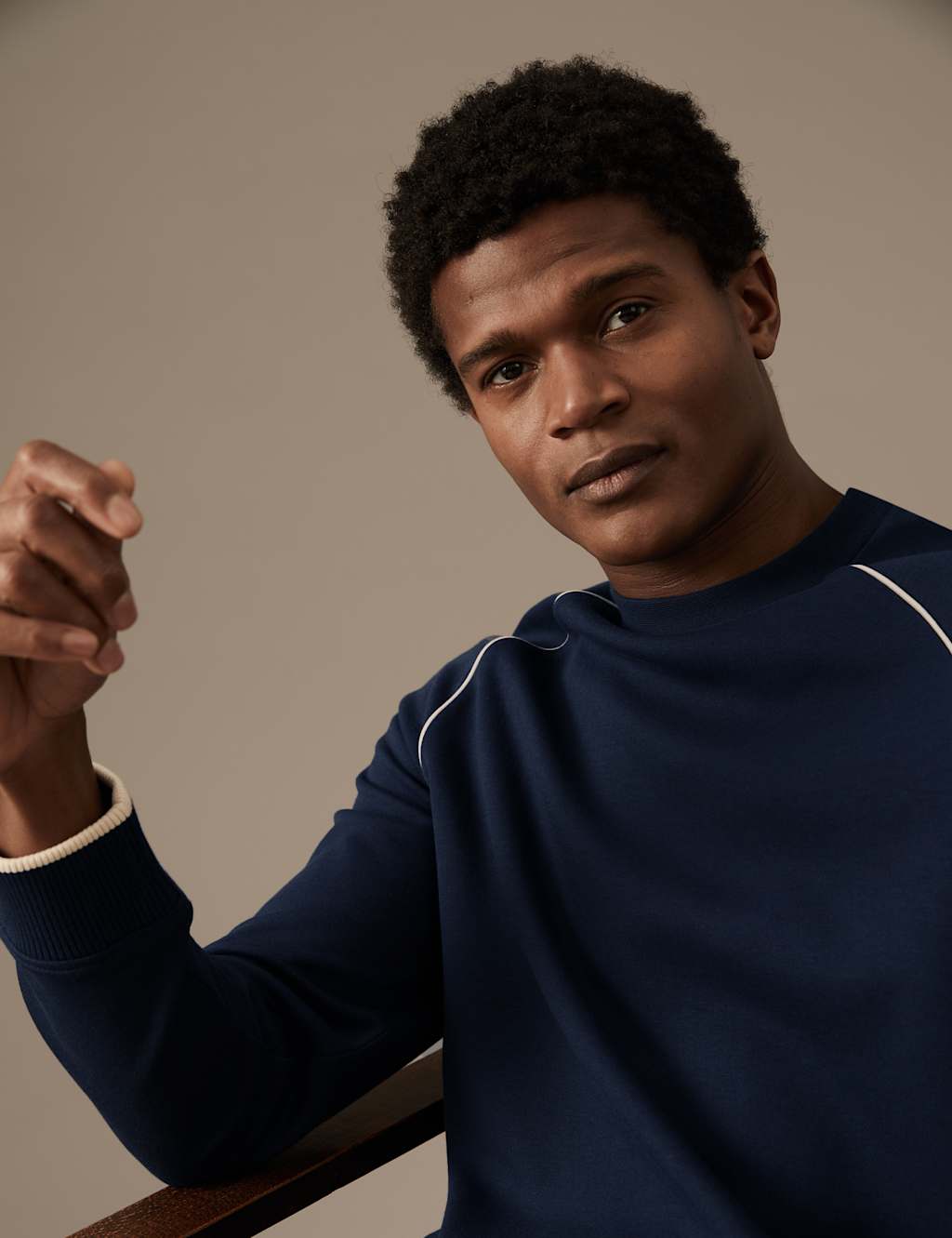 Cotton Blend Crew Neck Sweatshirt image 2
