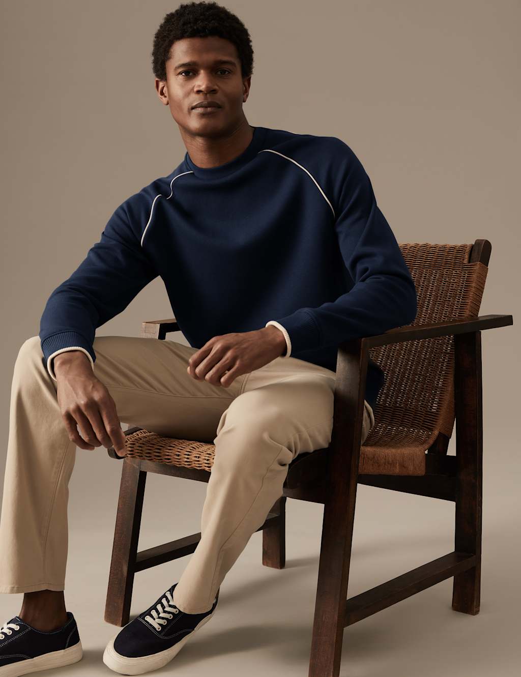 Cotton Blend Crew Neck Sweatshirt image 3