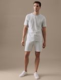Textured Pure Cotton Jersey Shorts