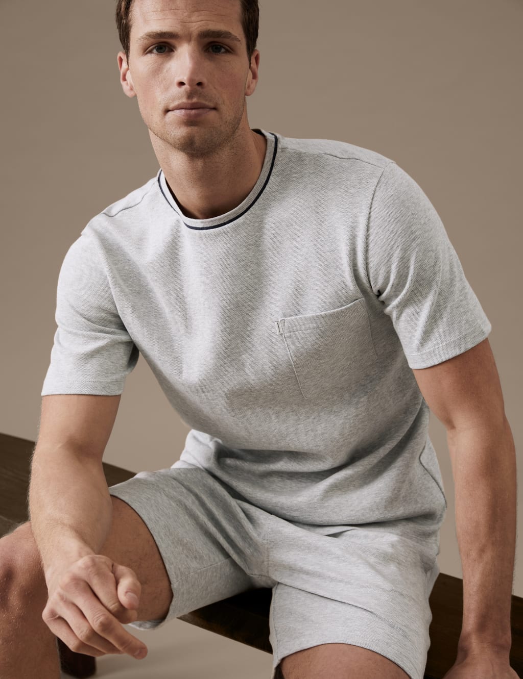 Textured Pure Cotton Jersey Shorts image 3