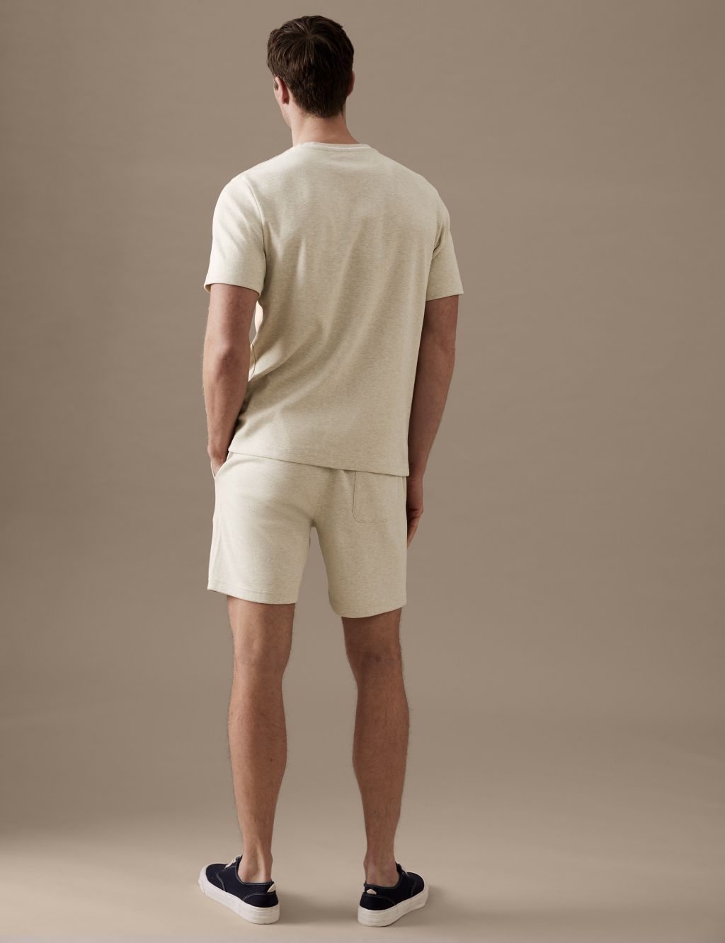 Textured Pure Cotton Jersey Shorts image 4