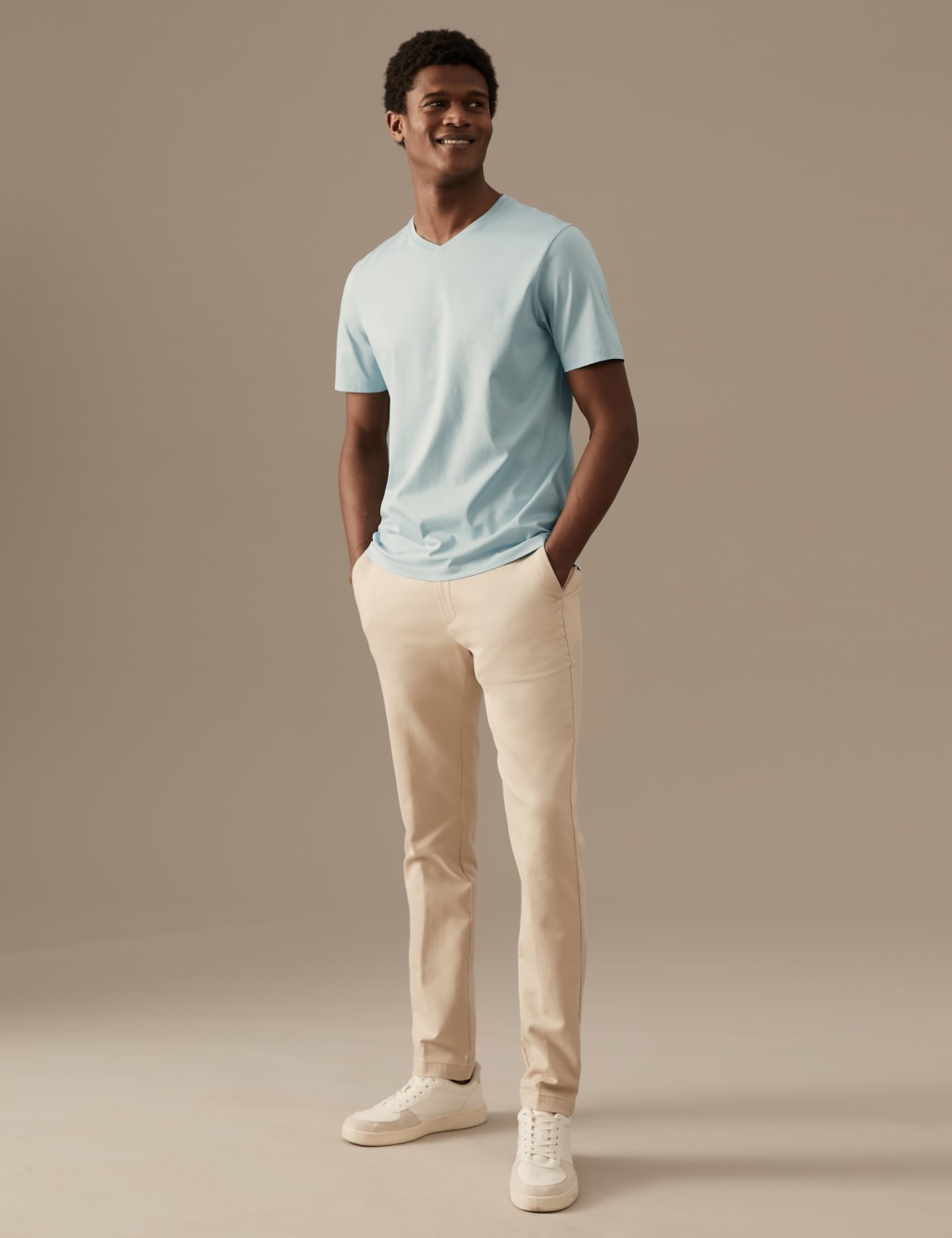 Pure Supima® Cotton V-Neck T-Shirt image 1