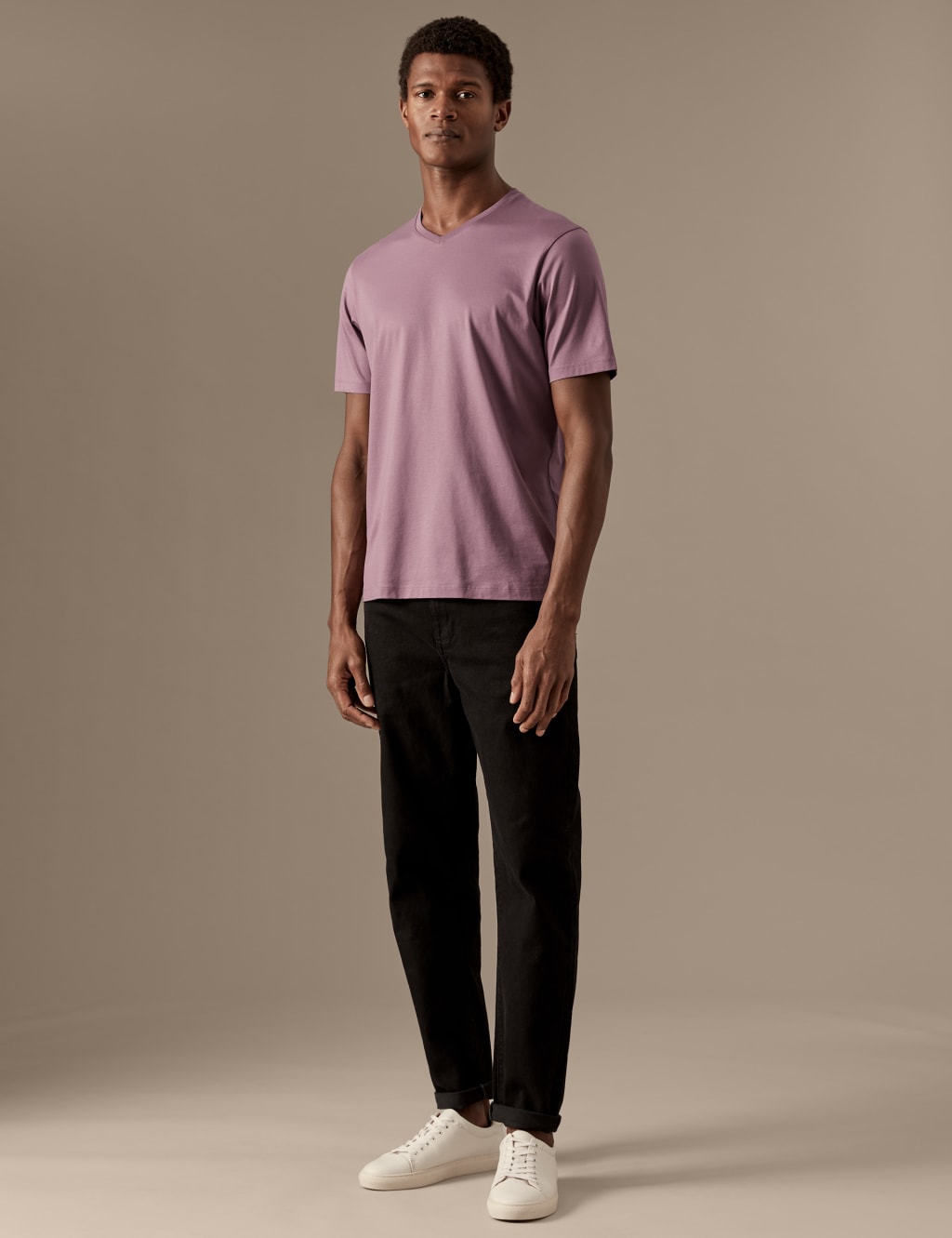 Pure Supima® Cotton V-Neck T-Shirt image 1